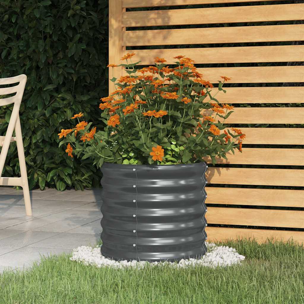 Plantekasse galvanisert stål 40x40x36 cm antrasitt
