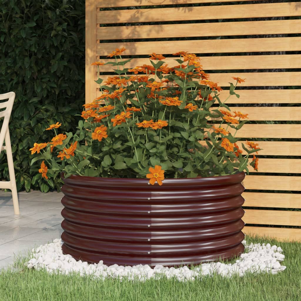 Plantekasse galvanisert stål 80x80x36 cm brun