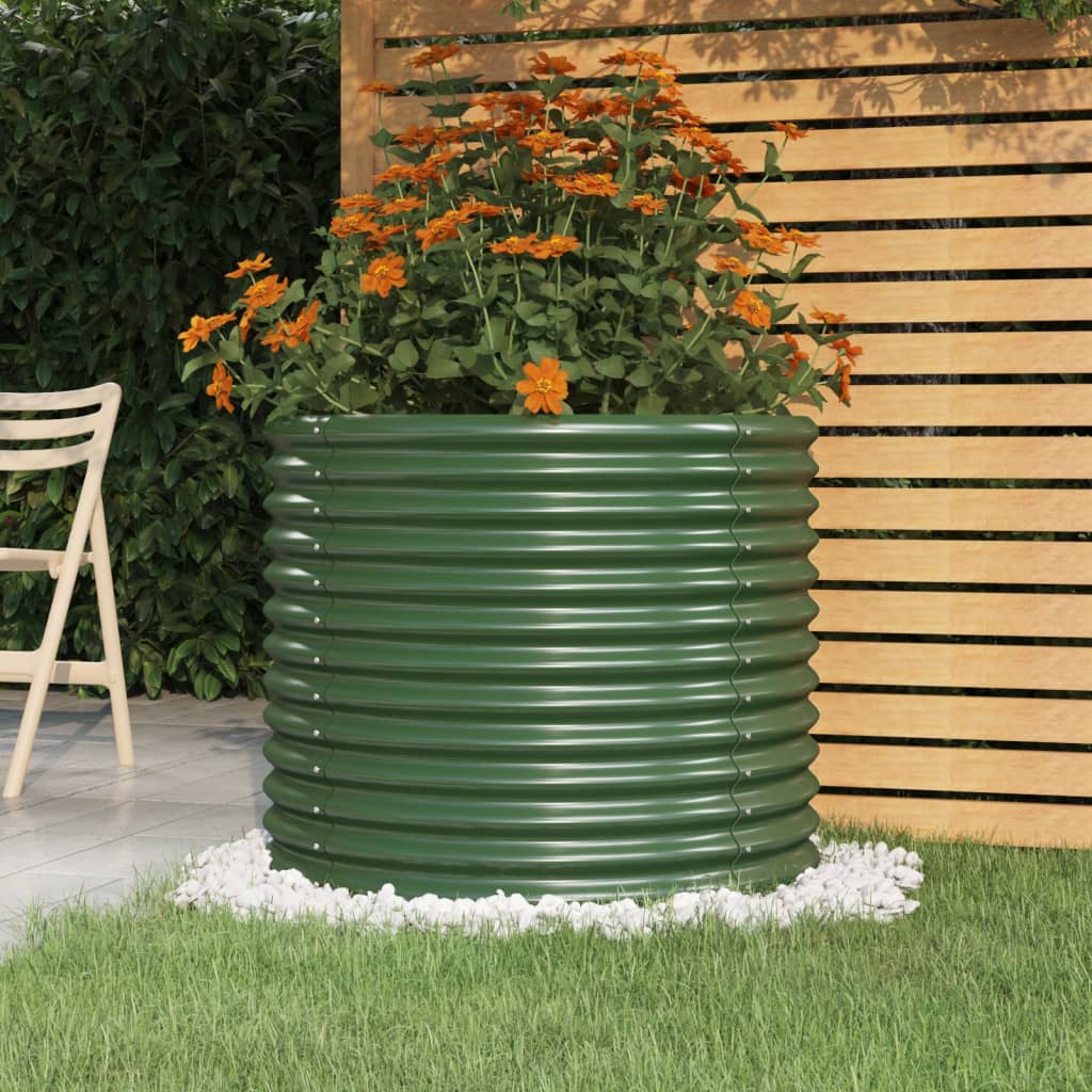 Plantekasse galvanisert stål 80x80x68 cm grønn
