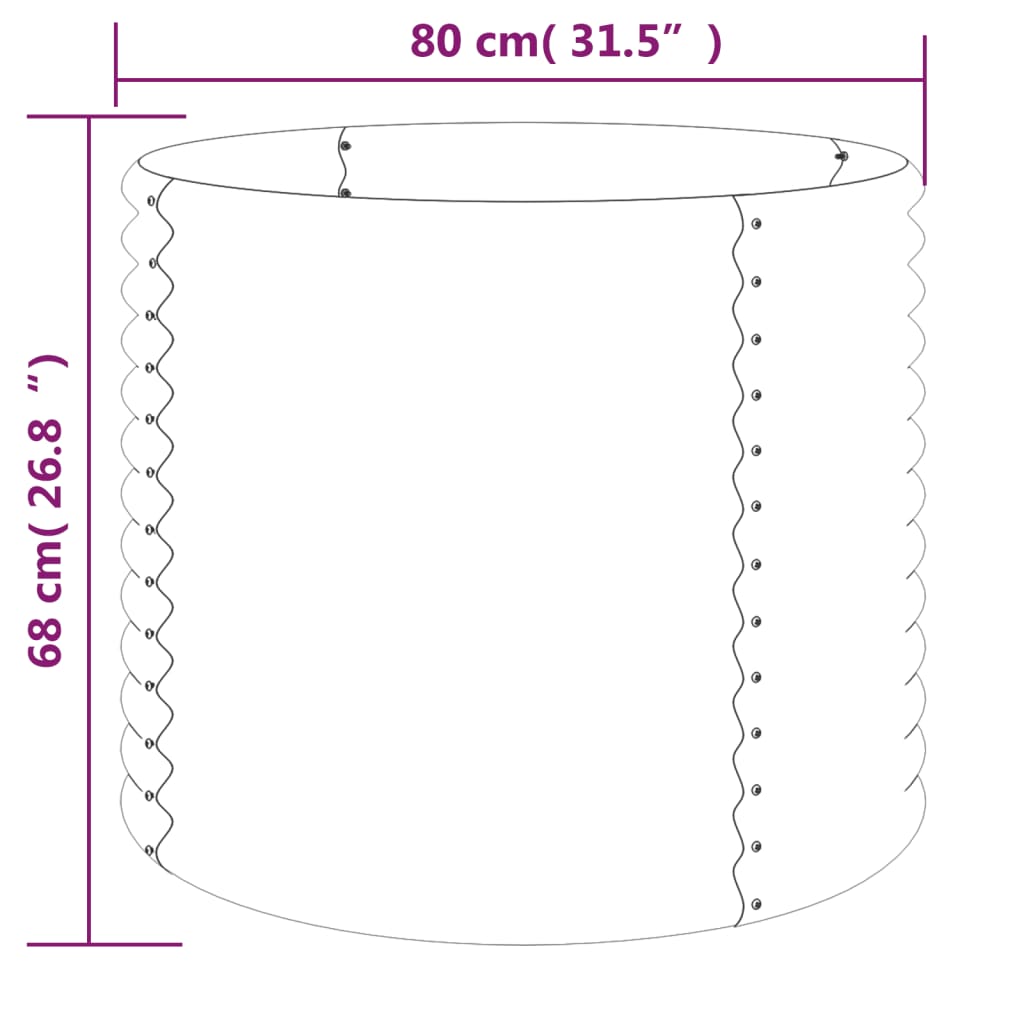 Plantekasse galvanisert stål 80x80x68 cm brun