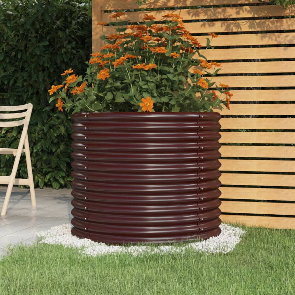 Plantekasse galvanisert stål 80x80x68 cm brun