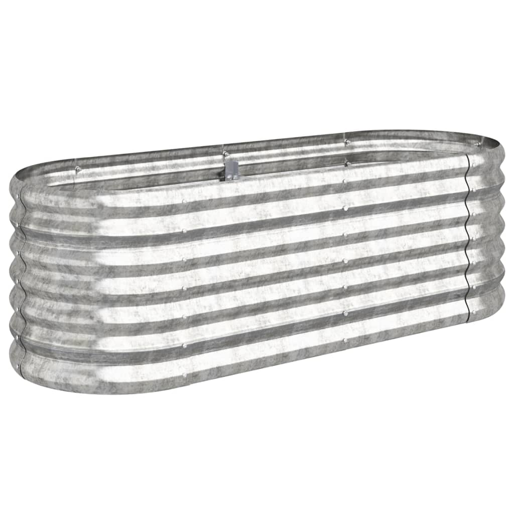 Høybed galvanisert stål 114x40x36 cm sølv