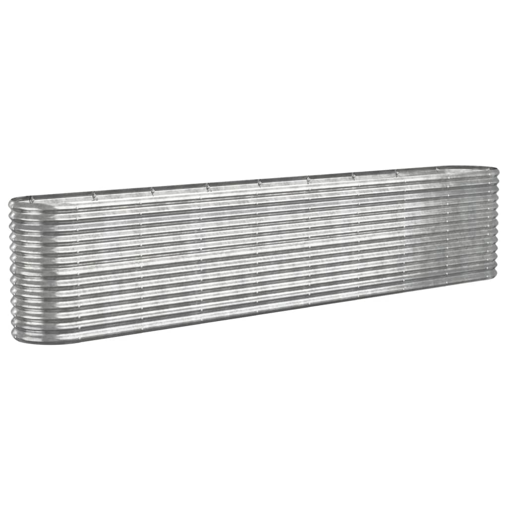 Høybed galvanisert stål 332x40x68 cm sølv