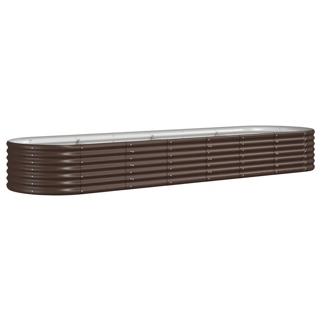 Høybed galvanisert stål 296x80x36 cm brun