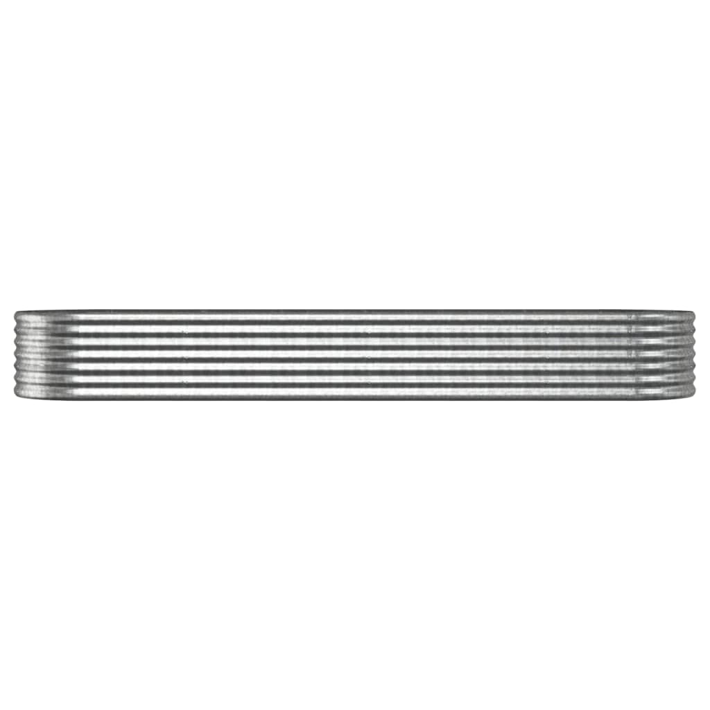 Høybed galvanisert stål 296x80x36 cm sølv