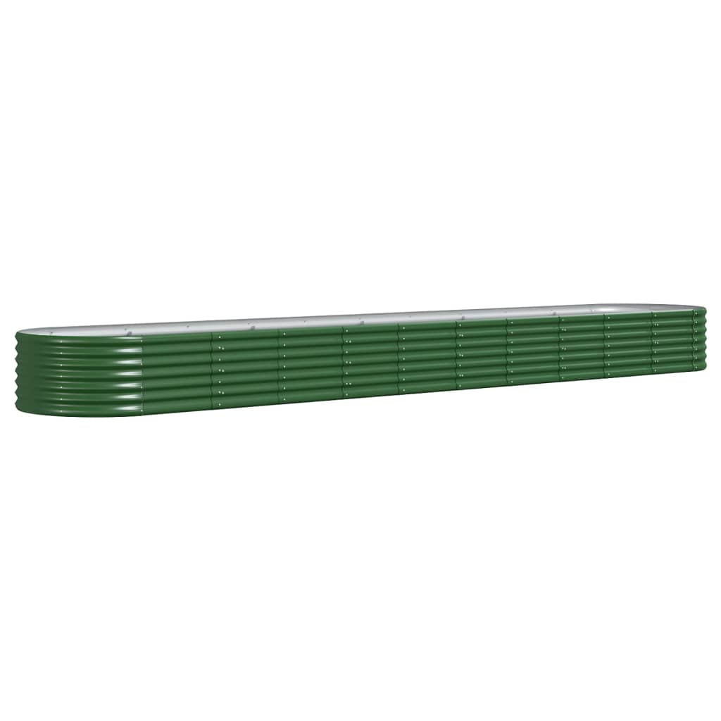 Høybed galvanisert stål 440x80x36 cm grønn