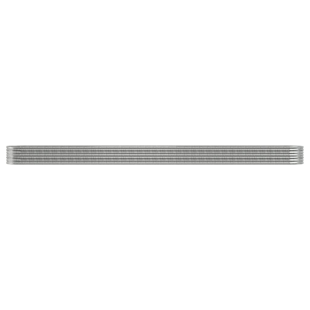 Høybed galvanisert stål 440x80x36 cm sølv