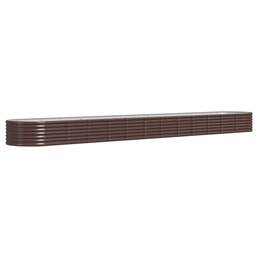 Høybed galvanisert stål 512x80x36 cm brun