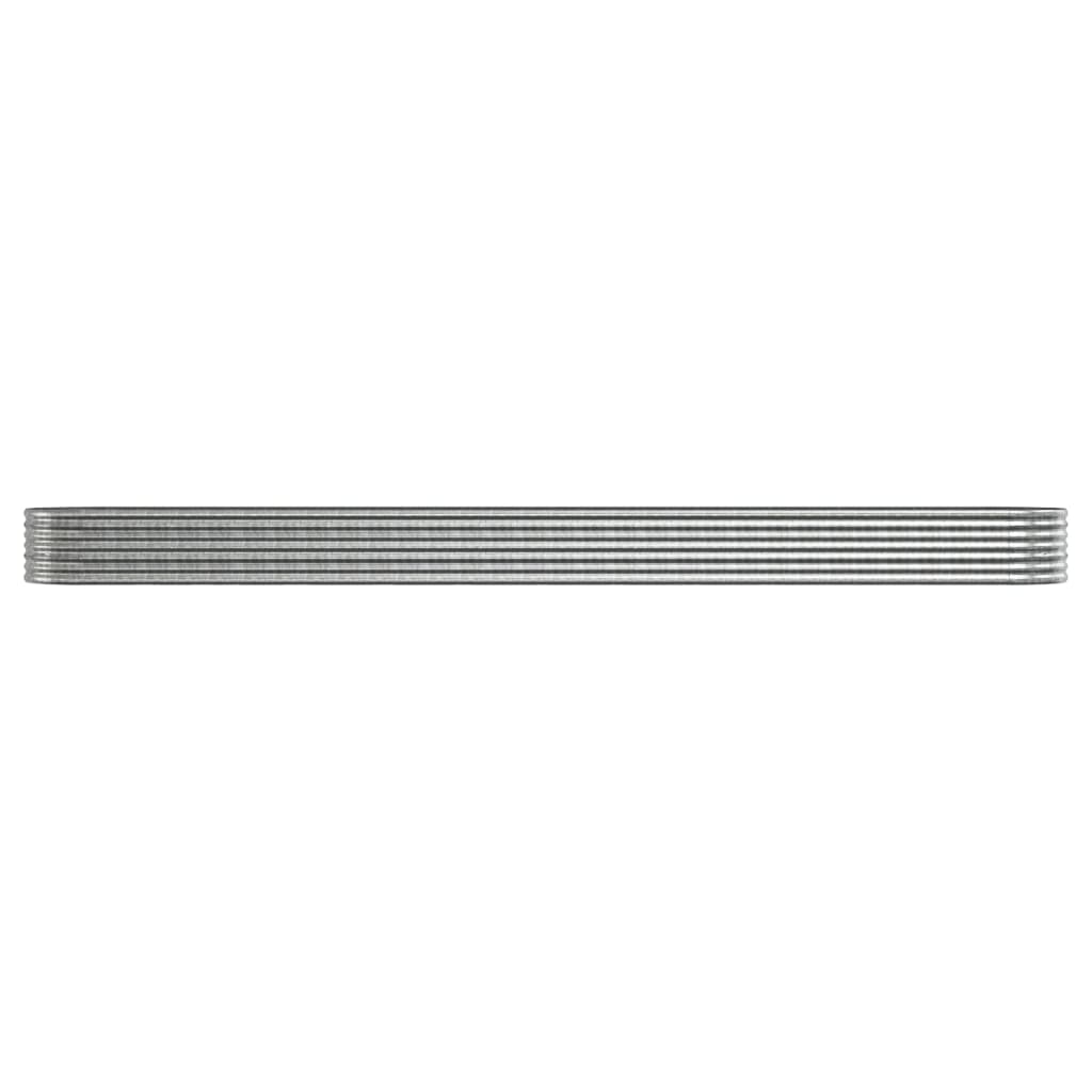 Høybed galvanisert stål 512x80x36 cm sølv