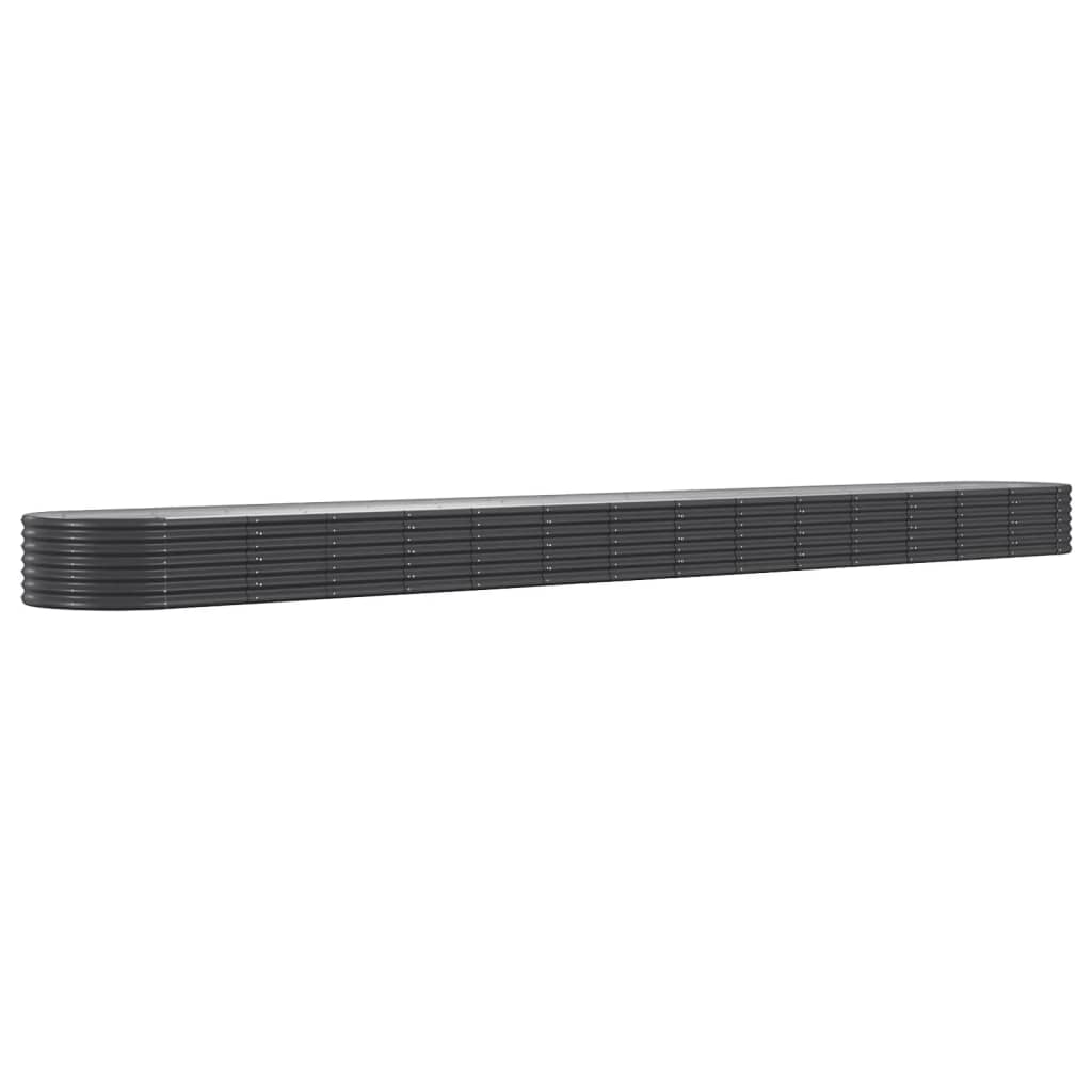 Høybed galvanisert stål 620x80x36 cm antrasitt