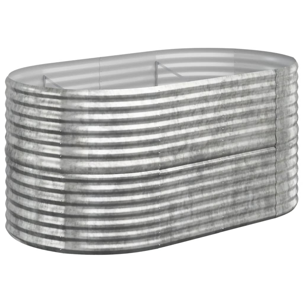 Høybed galvanisert stål 152x80x68 cm sølv