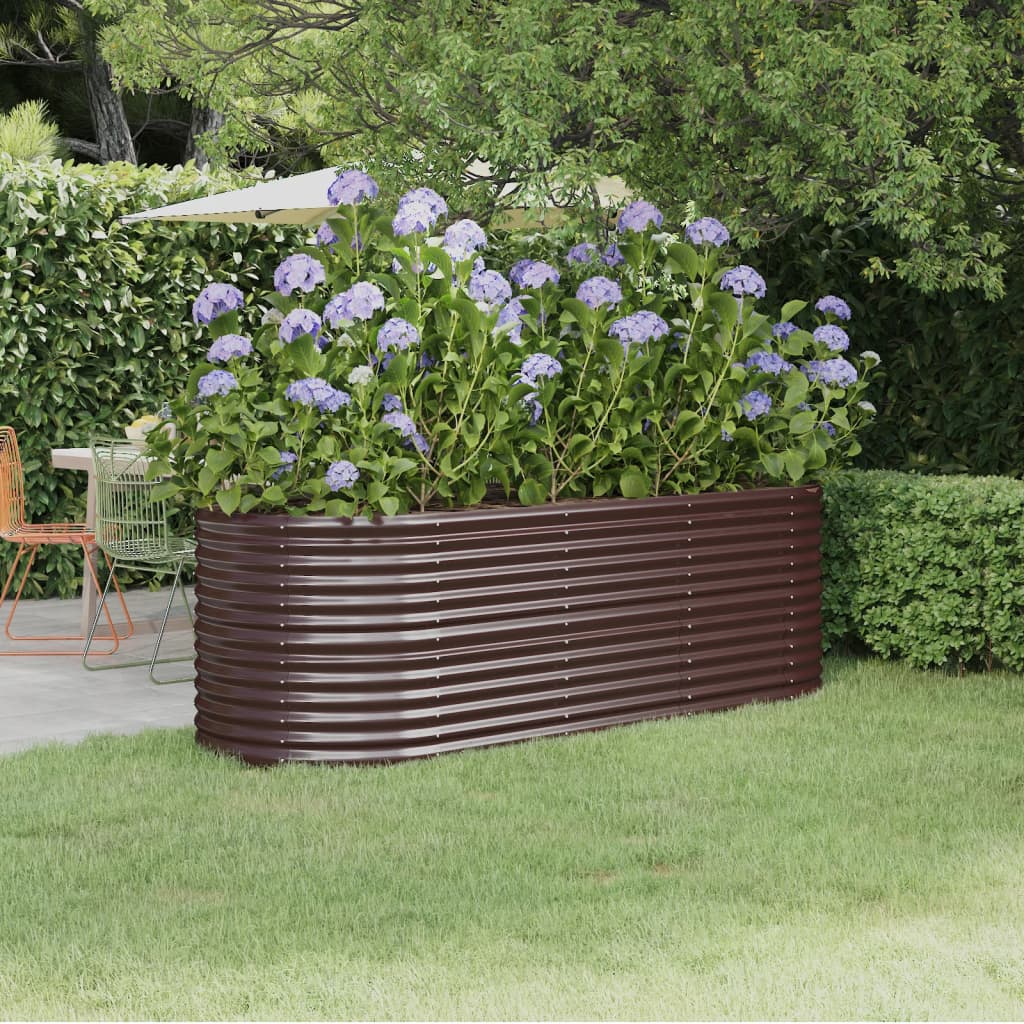 Høybed galvanisert stål 224x80x68 cm brun
