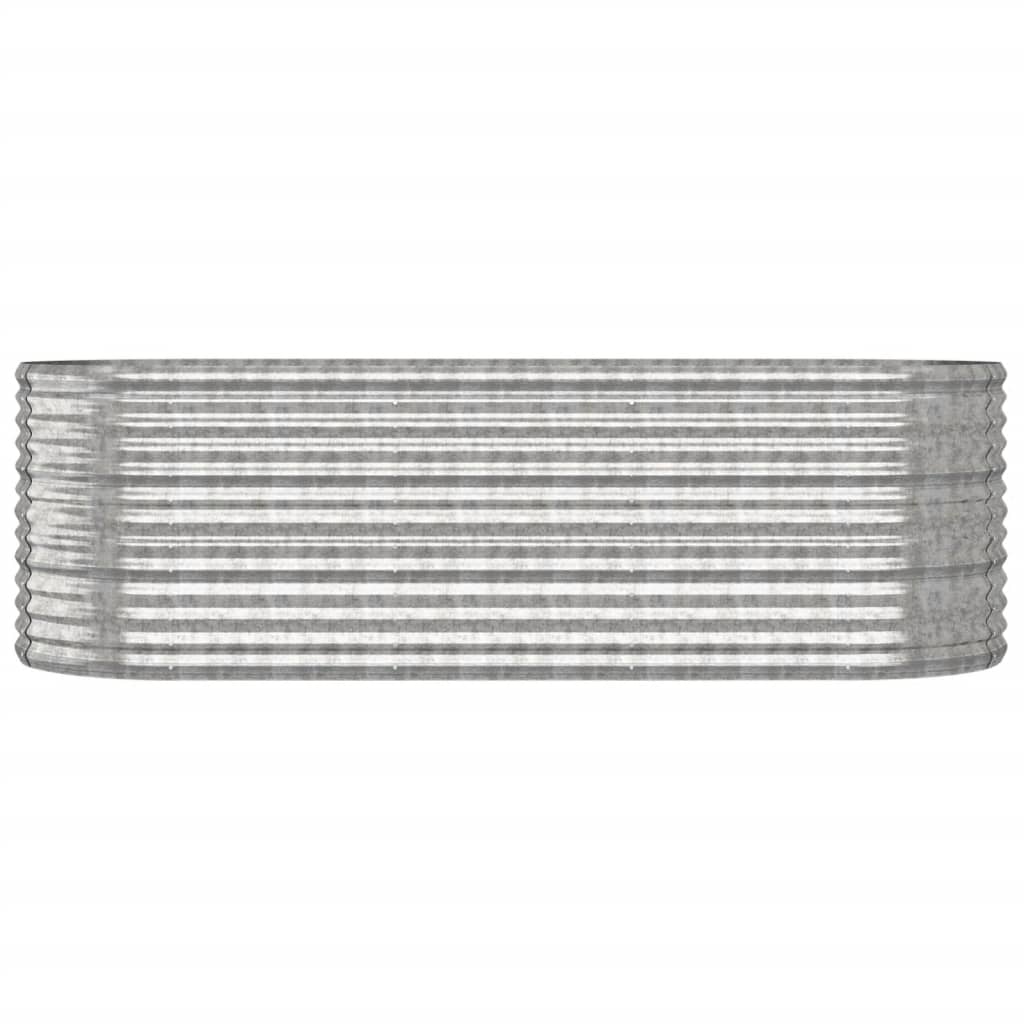 Høybed galvanisert stål 224x80x68 cm sølv