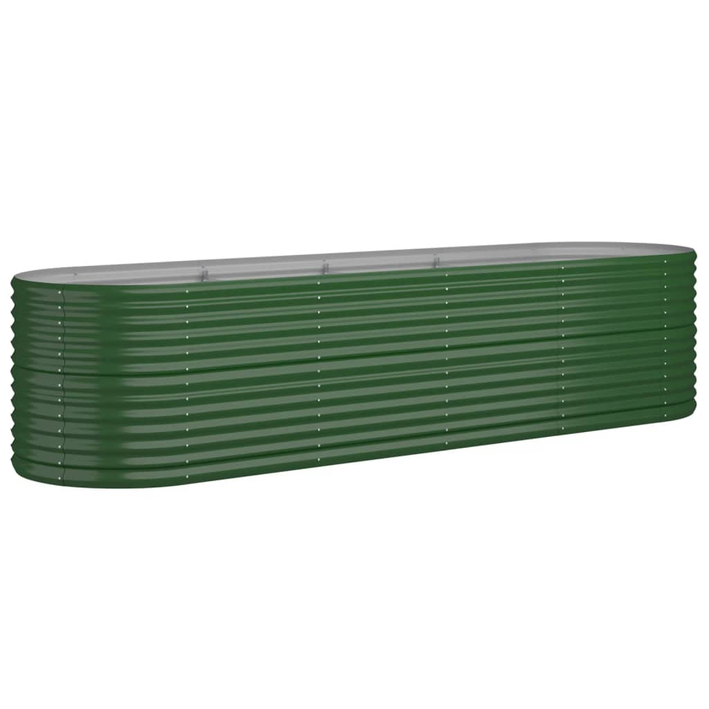 Høybed galvanisert stål 296x80x68 cm grønn