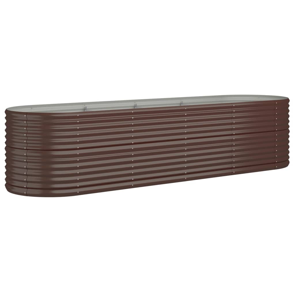 Høybed galvanisert stål 296x80x68 cm brun
