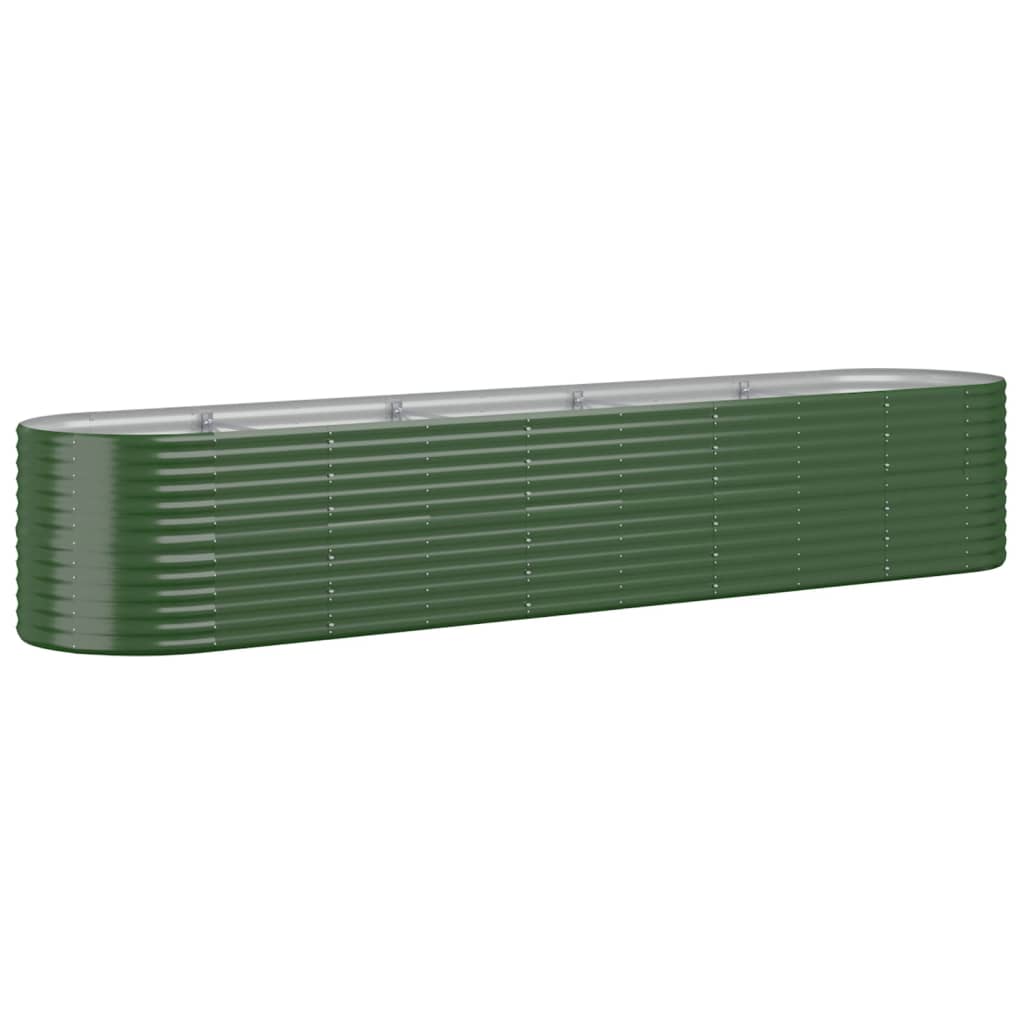 Høybed galvanisert stål 368x80x68 cm grønn