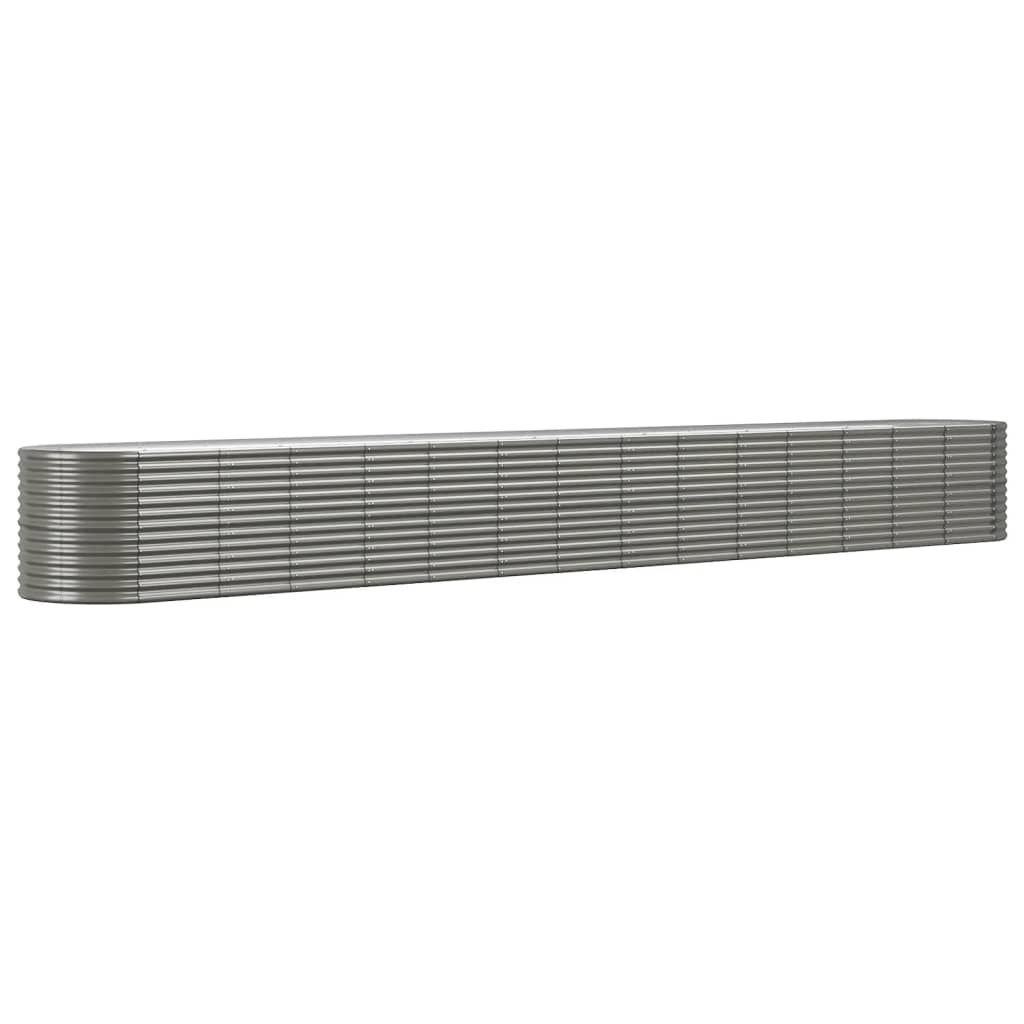 Høybed pulverlakkert stål 620x80x68 cm grå