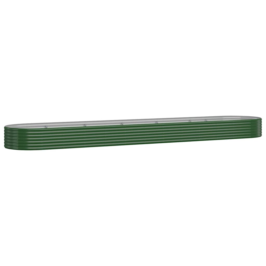 Høybed galvanisert stål 507x100x36 cm grønn