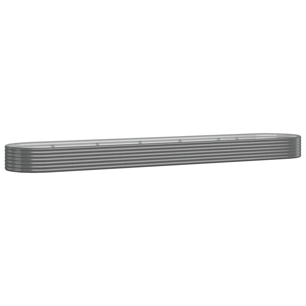 Høybed galvanisert stål 507x100x36 cm grå