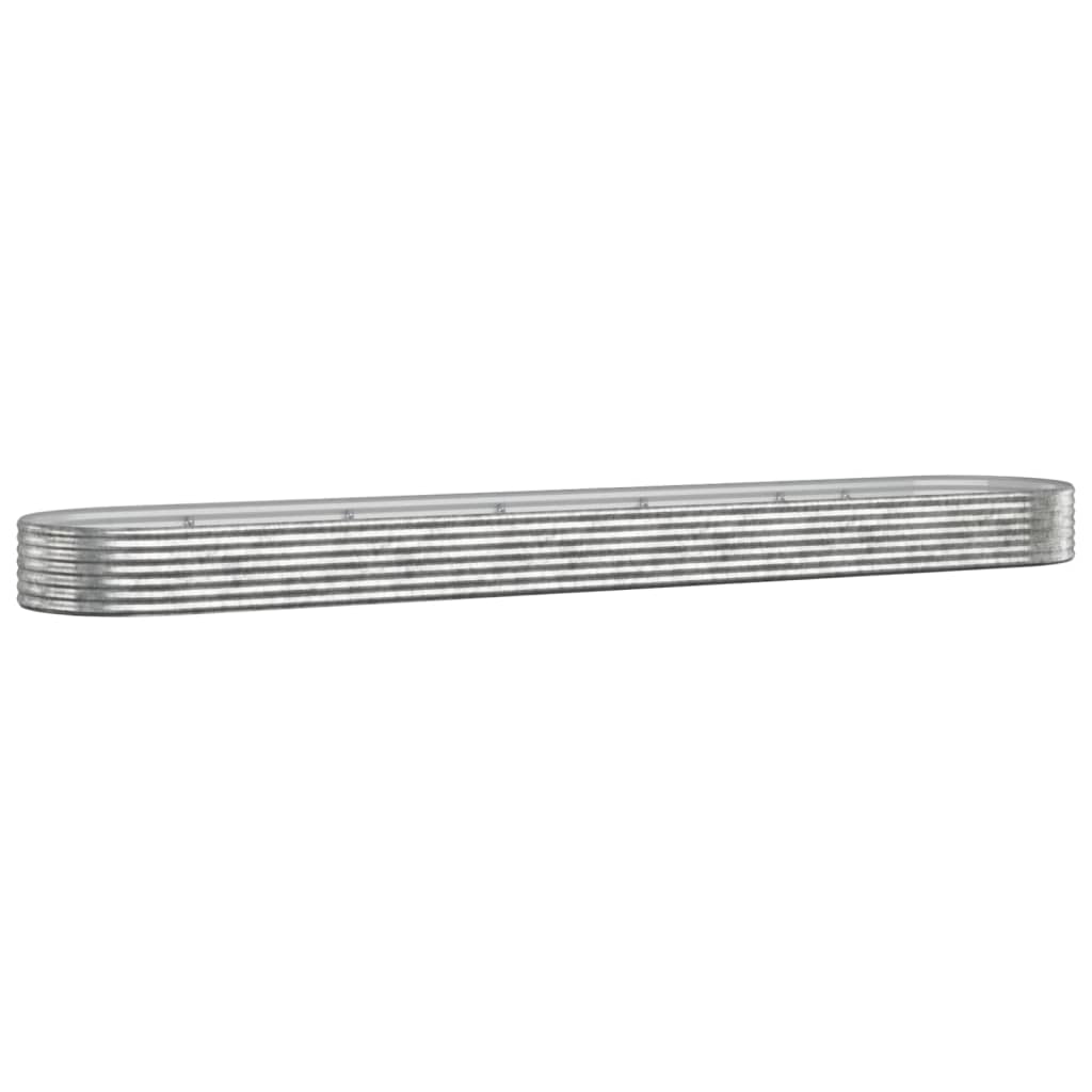 Høybed galvanisert stål 507x100x36 cm sølv