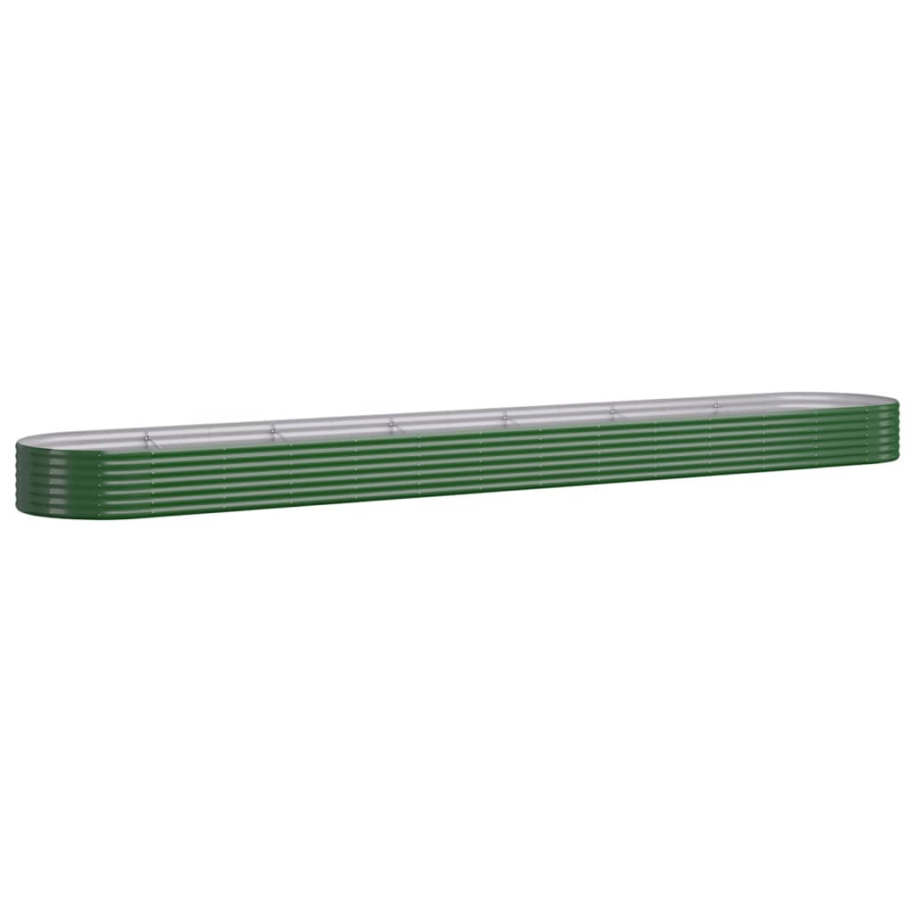 Høybed galvanisert stål 544x100x36 cm grønn
