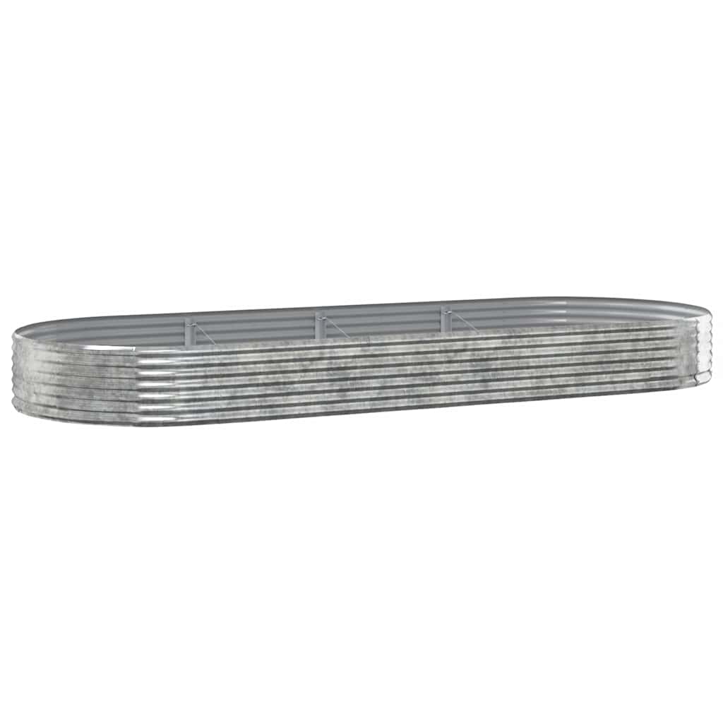 Høybed galvanisert stål 373x140x36 cm sølv