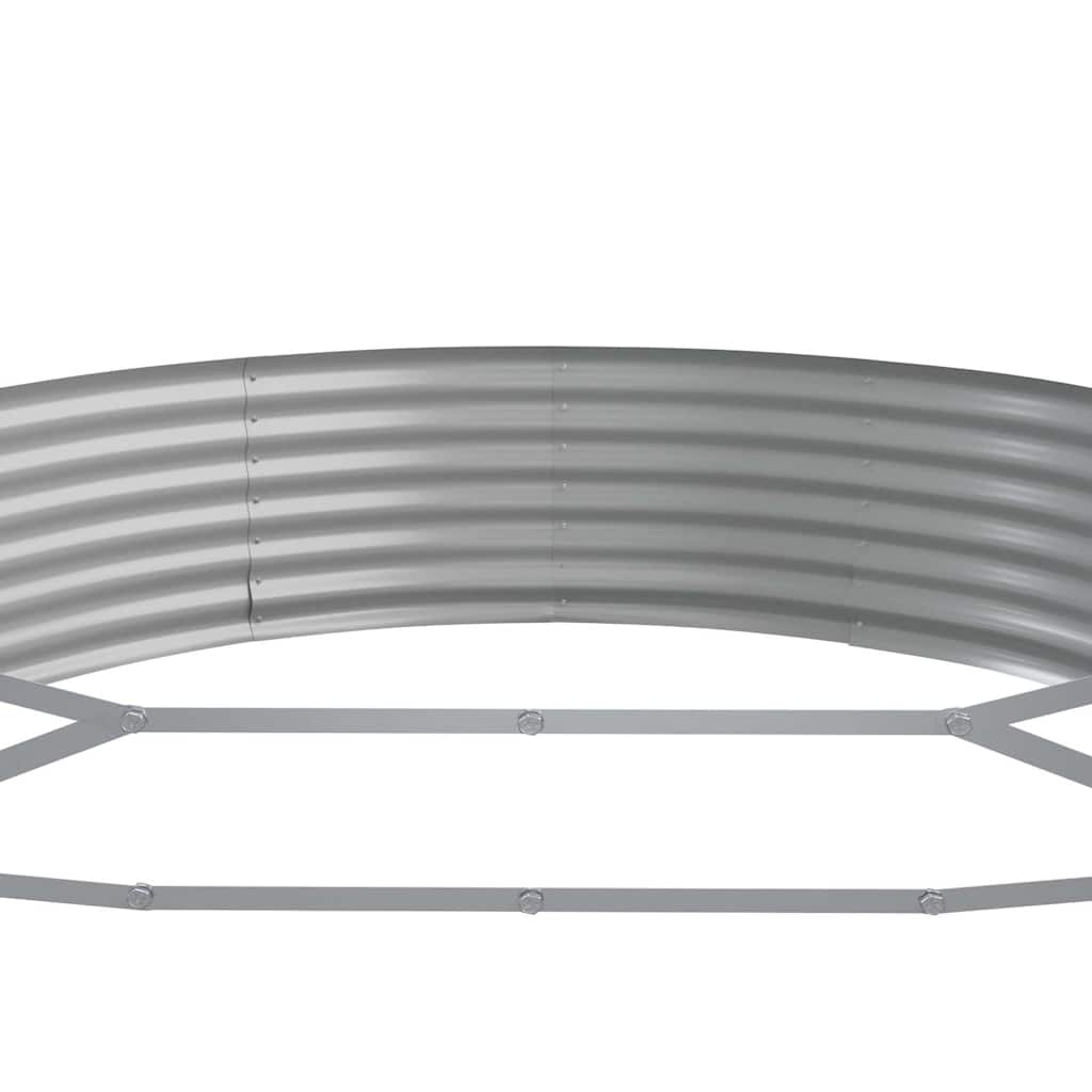 Høybed galvanisert stål 373x140x36 cm sølv