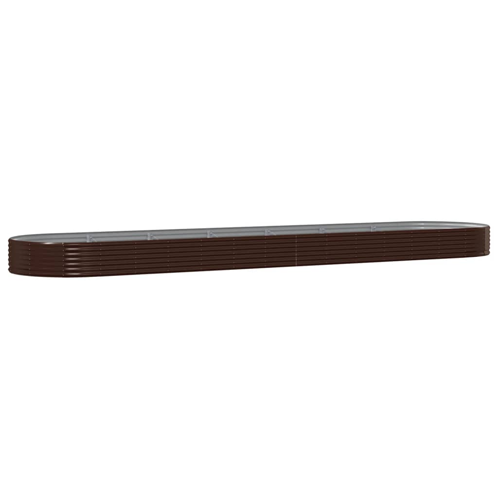 Høybed galvanisert stål 600x140x36 cm brun