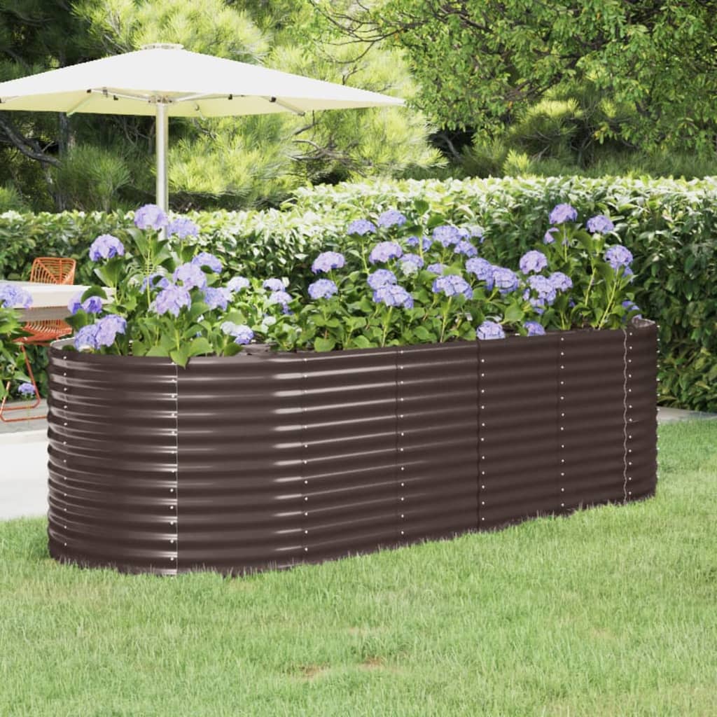 Høybed galvanisert stål 249x100x68 cm brun