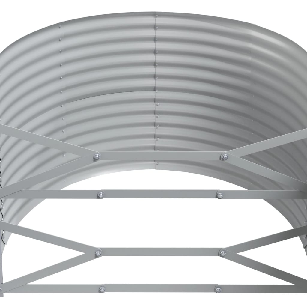 Høybed galvanisert stål 396x100x68 cm grå