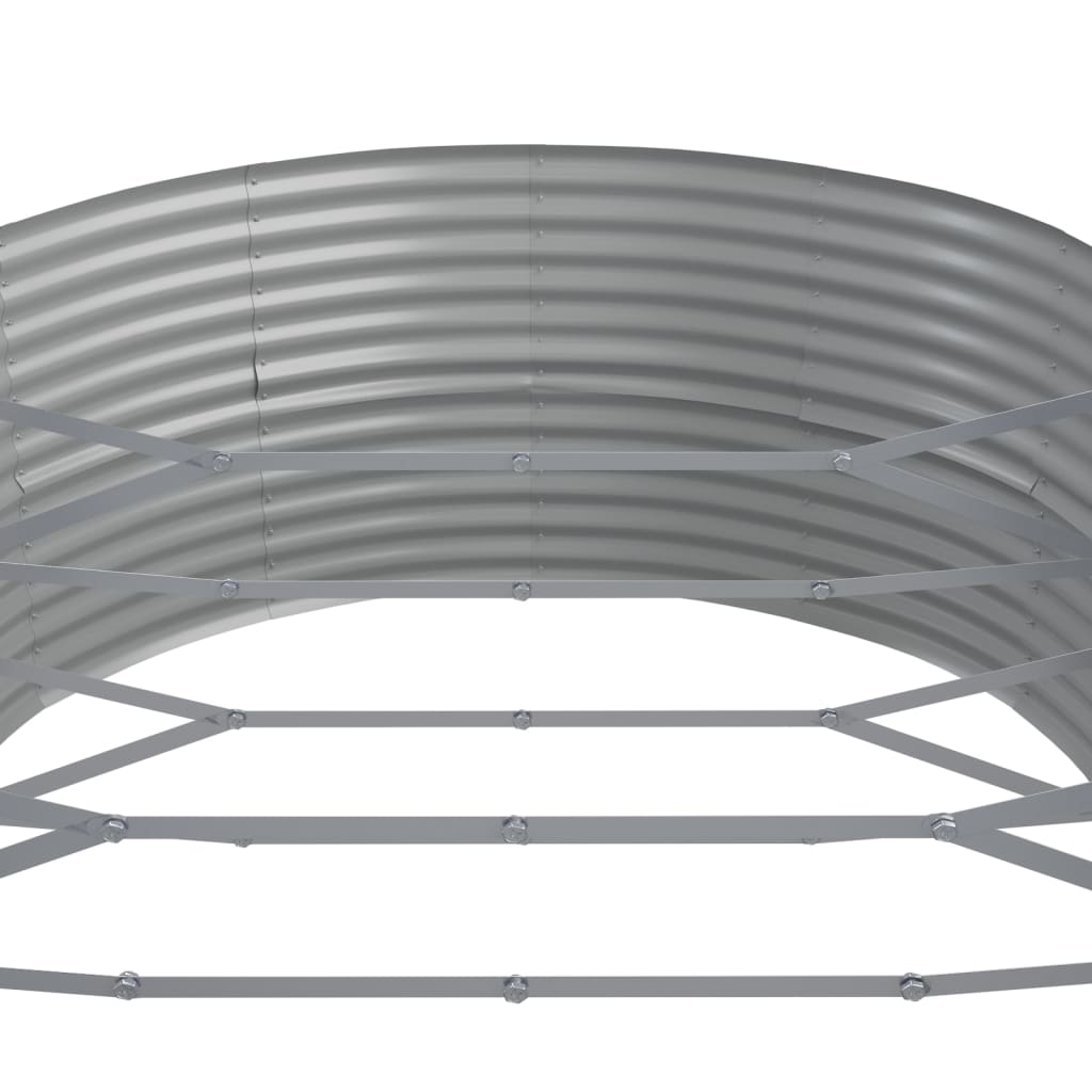 Høybed pulverlakkert stål 584x140x68 cm sølv