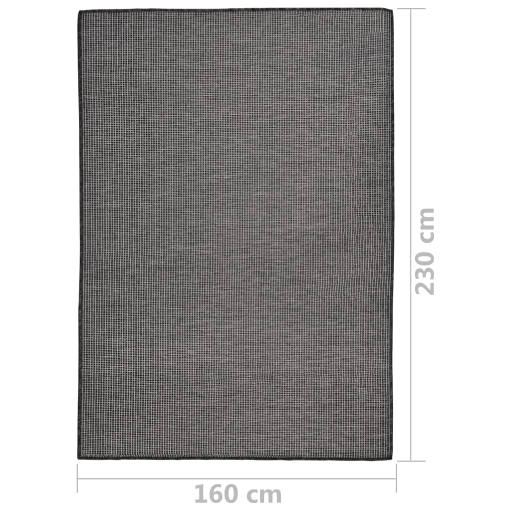 Utendørs flatvevd teppe 160x230 cm grå