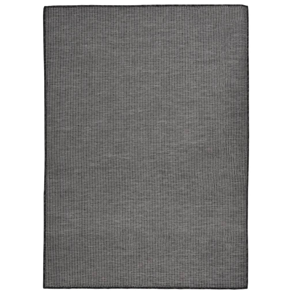 Utendørs flatvevd teppe 200x280 cm grå