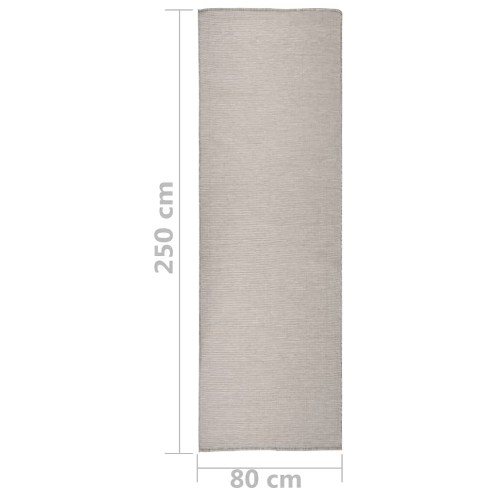 Utendørs flatvevd teppe 80x250 cm lysegrå