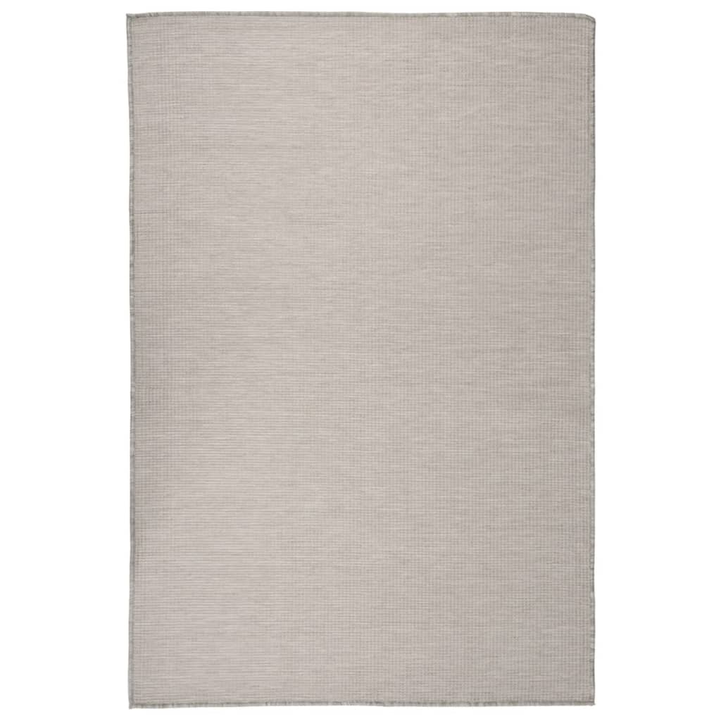 Utendørs flatvevd teppe 120x170 cm lysegrå
