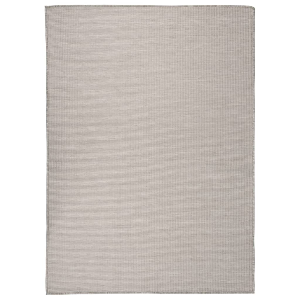Utendørs flatvevd teppe 200x280 cm lysegrå