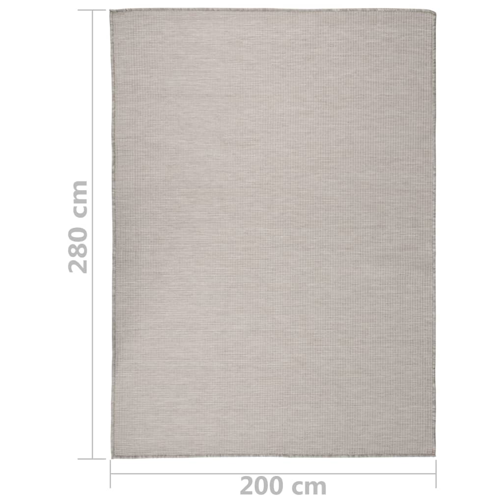 Utendørs flatvevd teppe 200x280 cm lysegrå