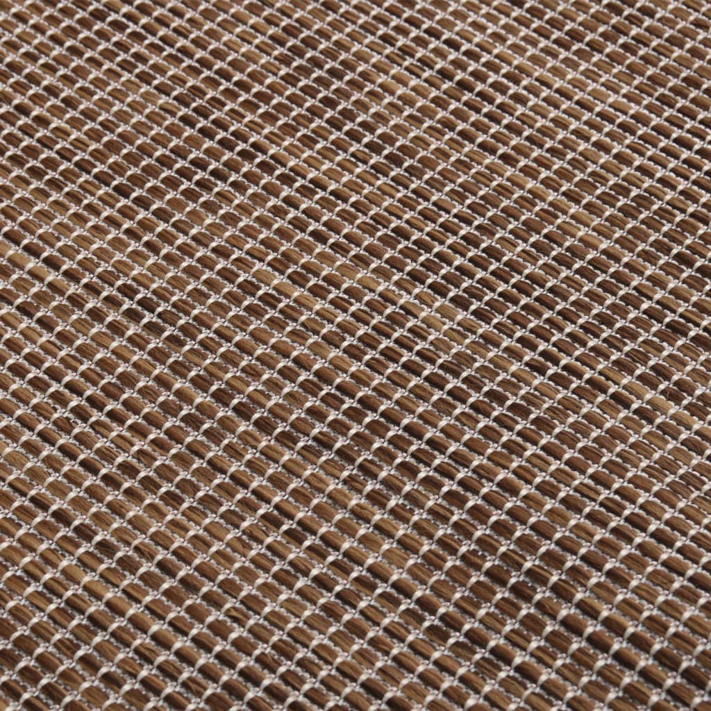Utendørs flatvevd teppe 120x170 cm brun