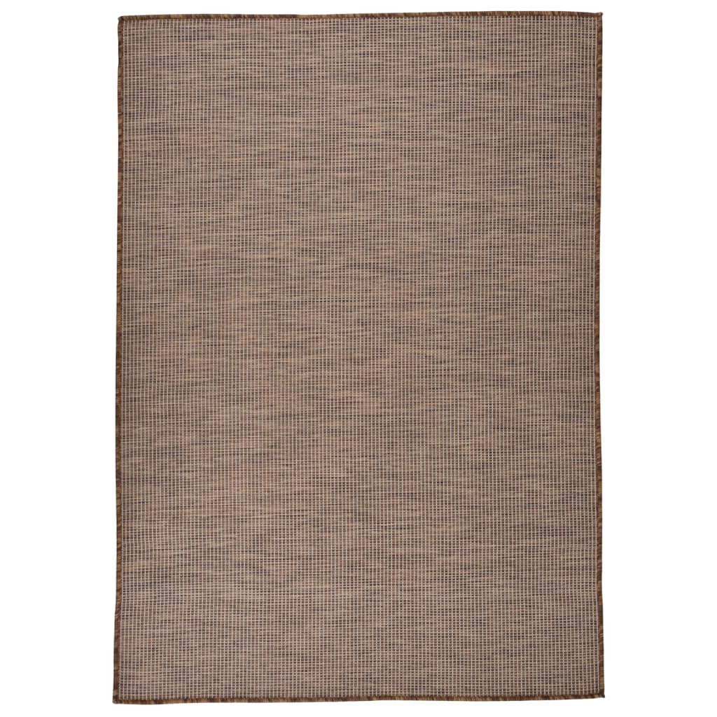 Utendørs flatvevd teppe 160x230 cm brun