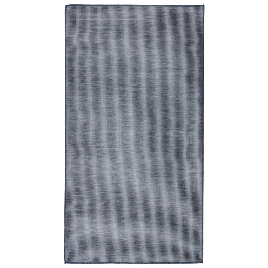 Utendørs flatvevd teppe 80x150 cm blå