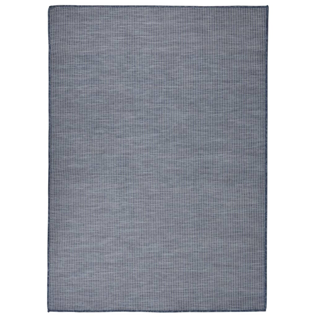 Utendørs flatvevd teppe 200x280 cm blå