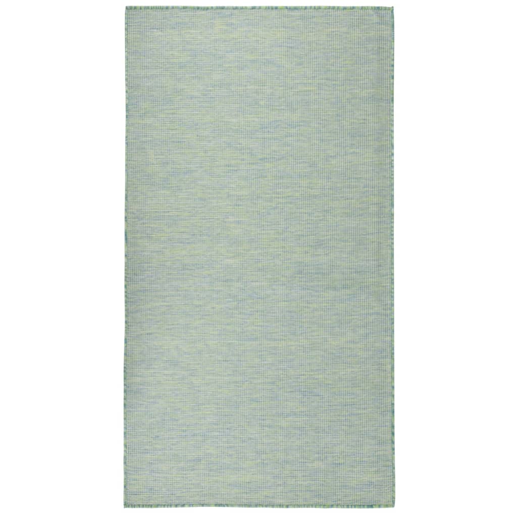 Utendørs flatvevd teppe 80x150 cm turkis