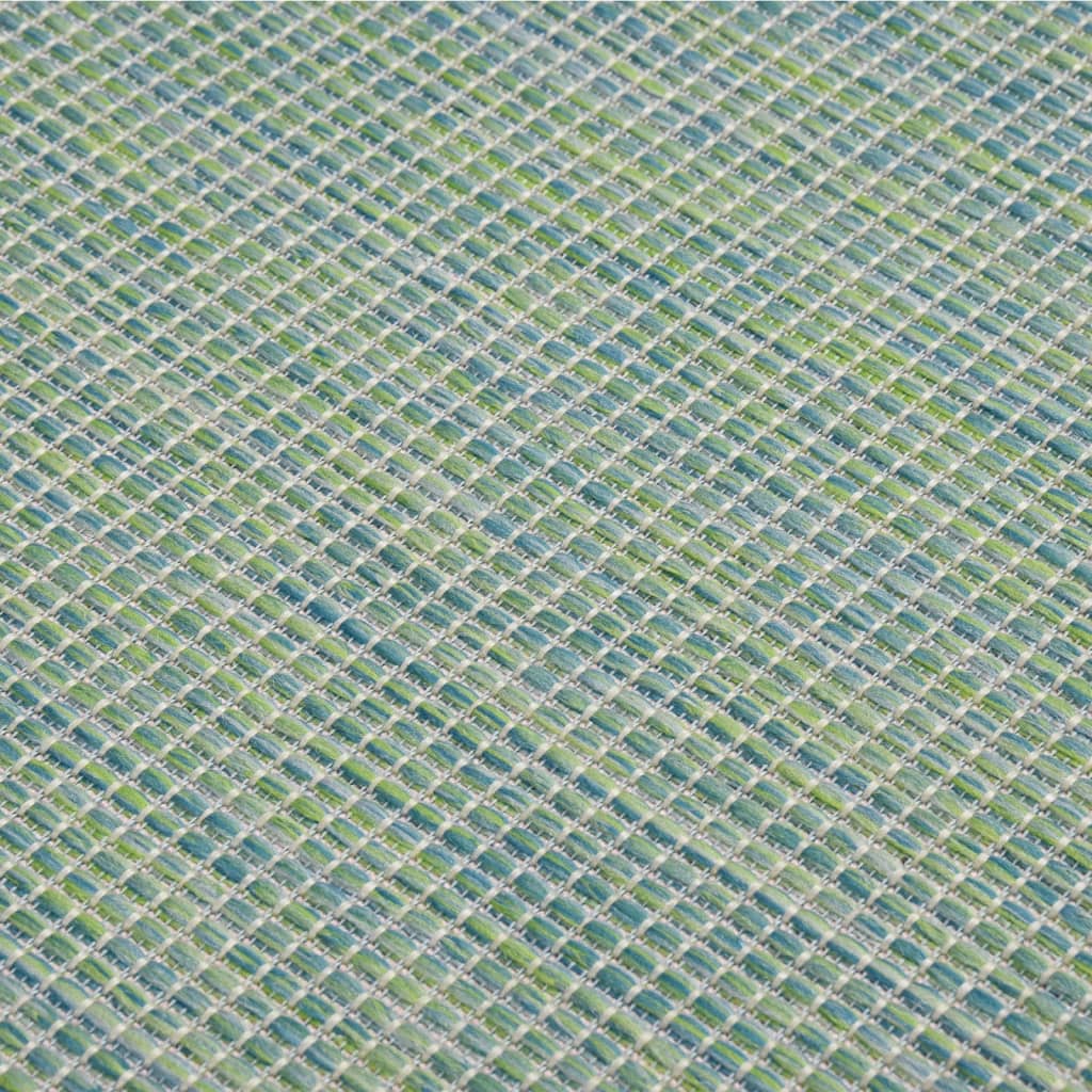 Utendørs flatvevd teppe 80x250 cm turkis