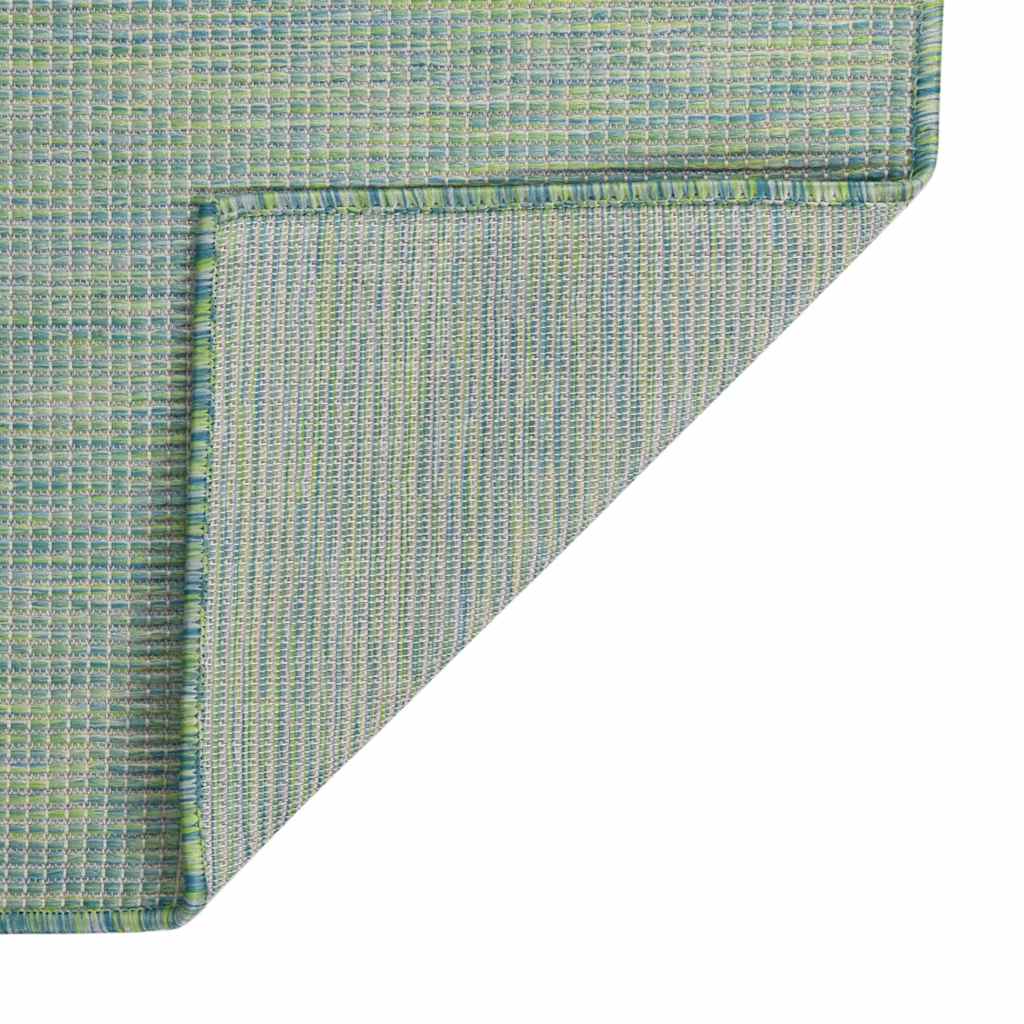 Utendørs flatvevd teppe 160x230 cm turkis