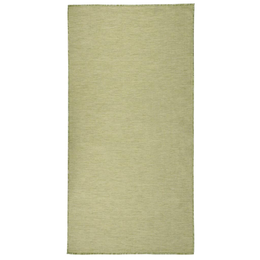 Utendørs flatvevd teppe 100x200 cm grønn