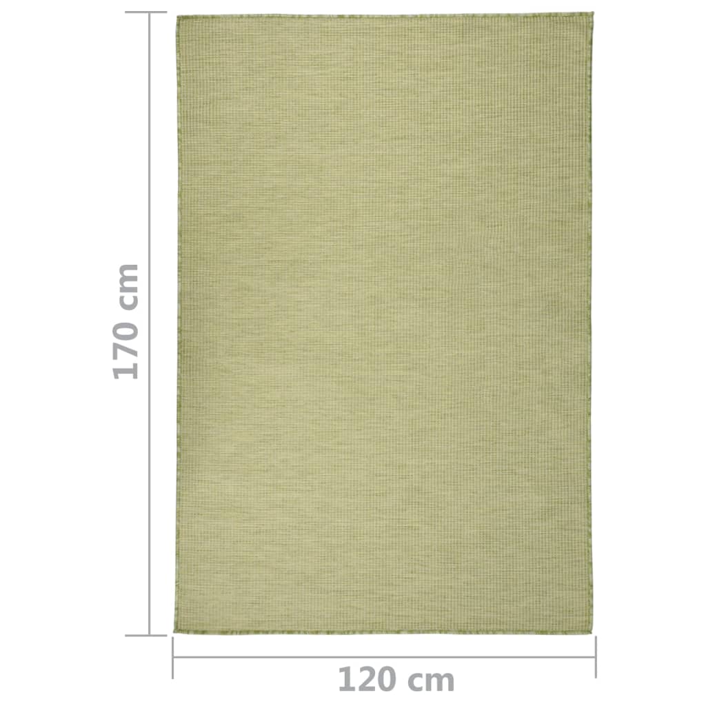 Utendørs flatvevd teppe 120x170 cm grønn