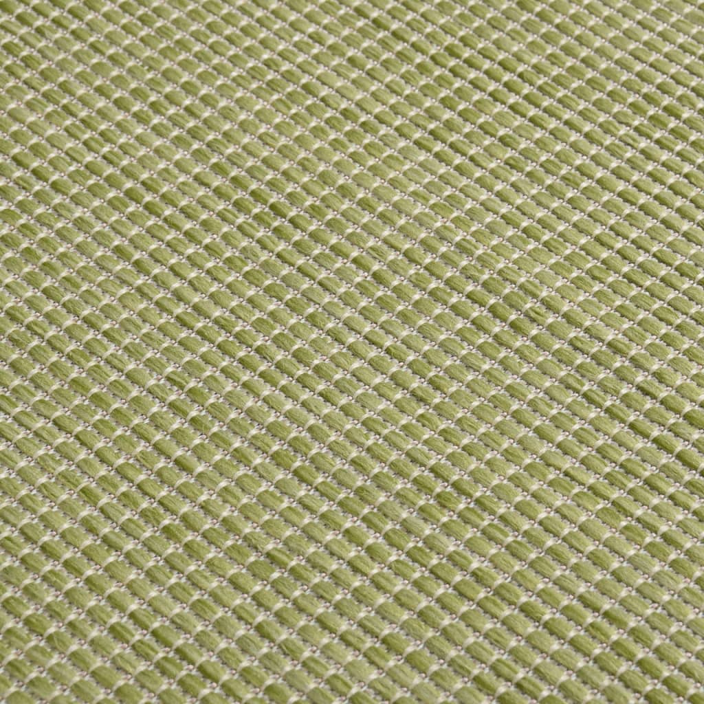 Utendørs flatvevd teppe 140x200 cm grønn