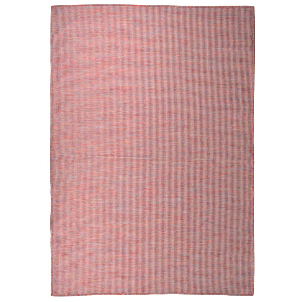 Utendørs flatvevd teppe 160x230 cm rød