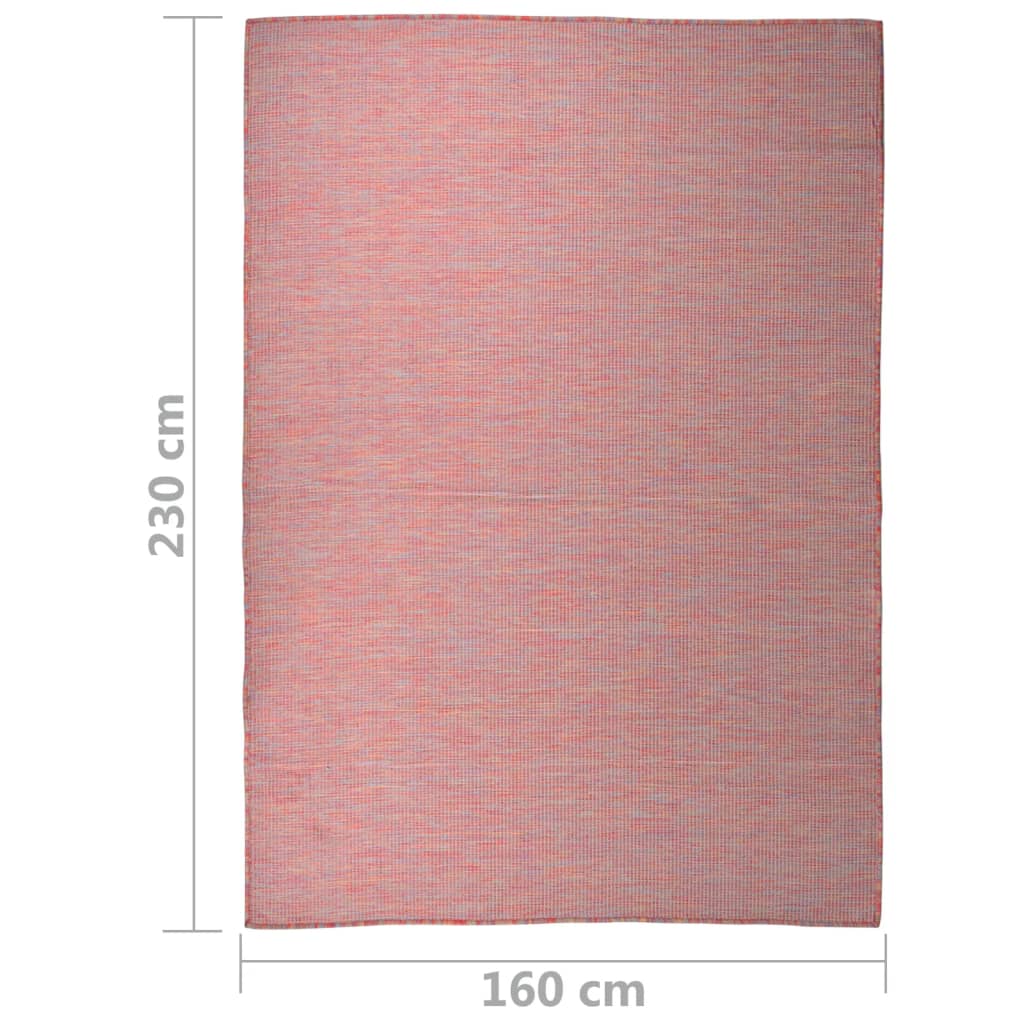 Utendørs flatvevd teppe 160x230 cm rød