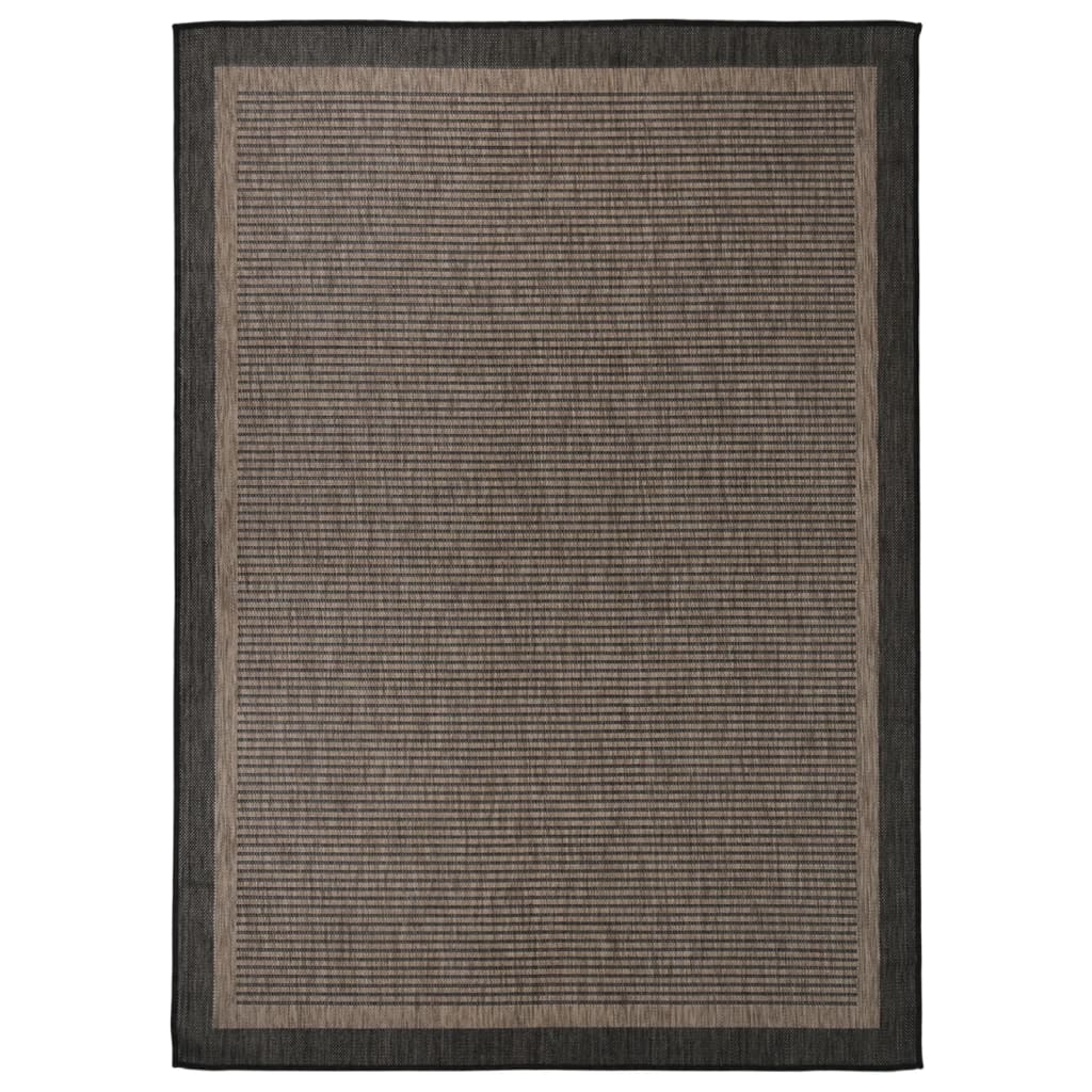 Utendørs flatvevd teppe 120x170 cm mørkebrun